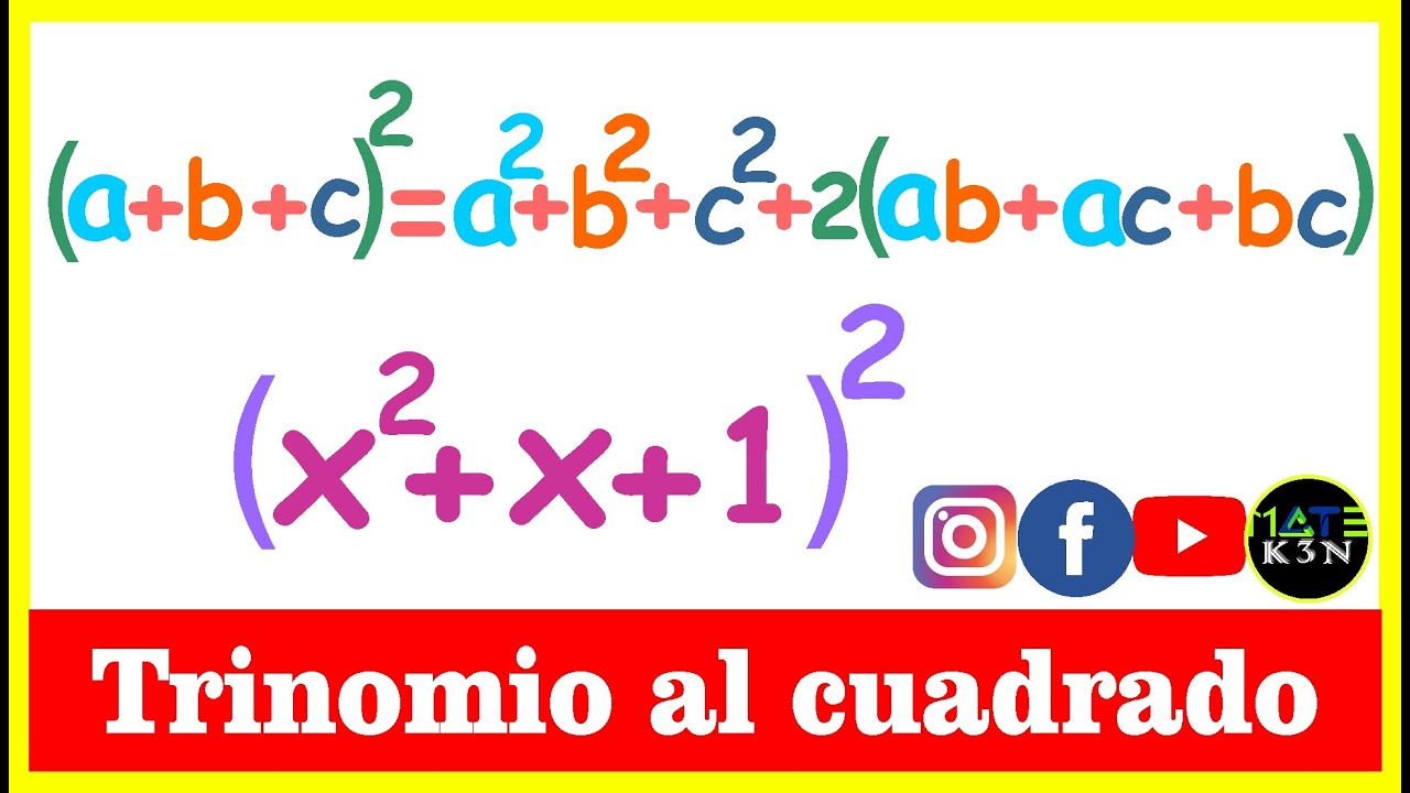TRINOMIO AL CUADRADO |Productos NOTABLES| 4 Ejemplos Resueltos