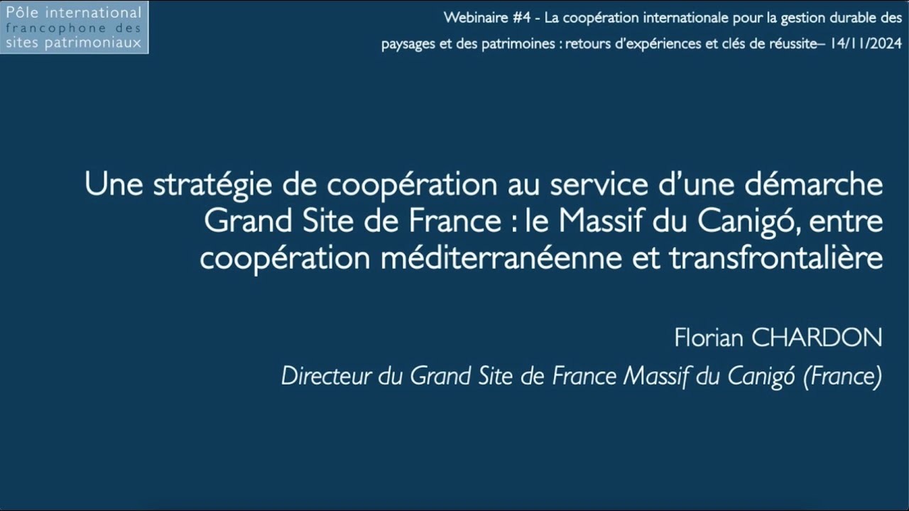 Webinaire international #4 - Coopération européenne au service d’une démarche GSF - Florian CHARDON