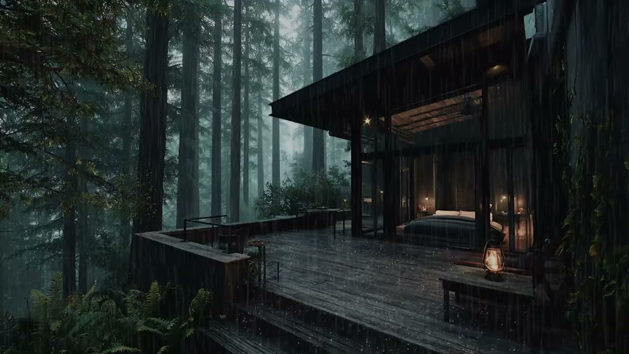 Tranquil Snowy Night Cabin | Gentle Piano, Warm Fireplace, Soft Storm