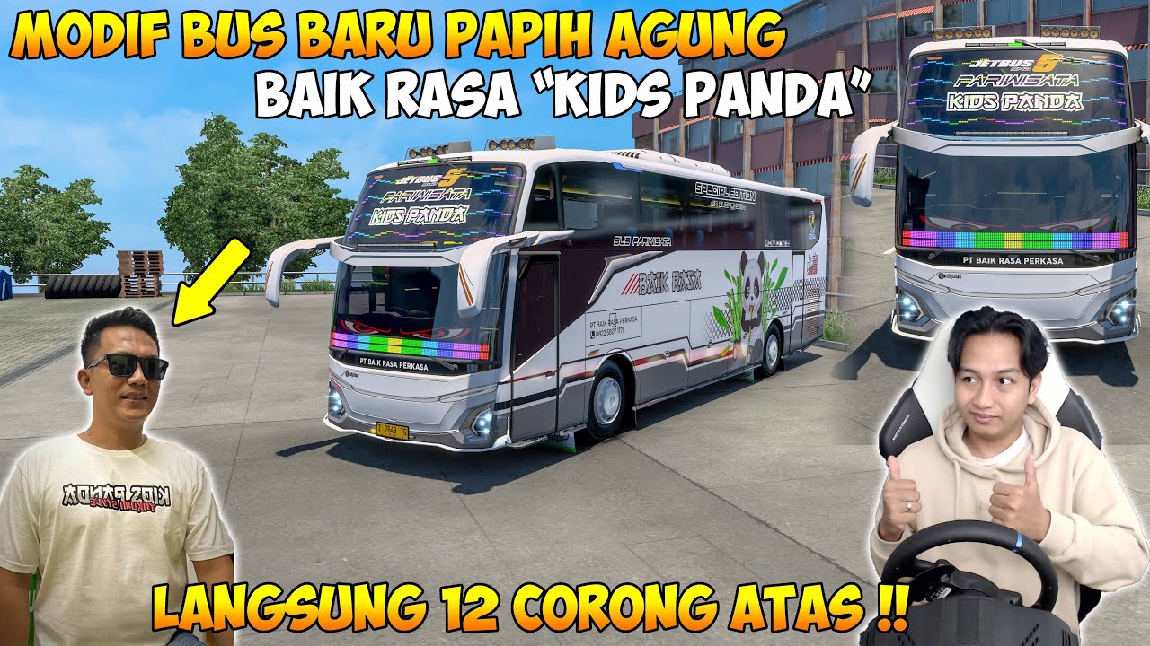 MODIF BUS BARU PAPIH AGUNG !! KIDS PANDA DARI BAIK RASA LANGSUNG PASANG 12 CORONG ATAS
