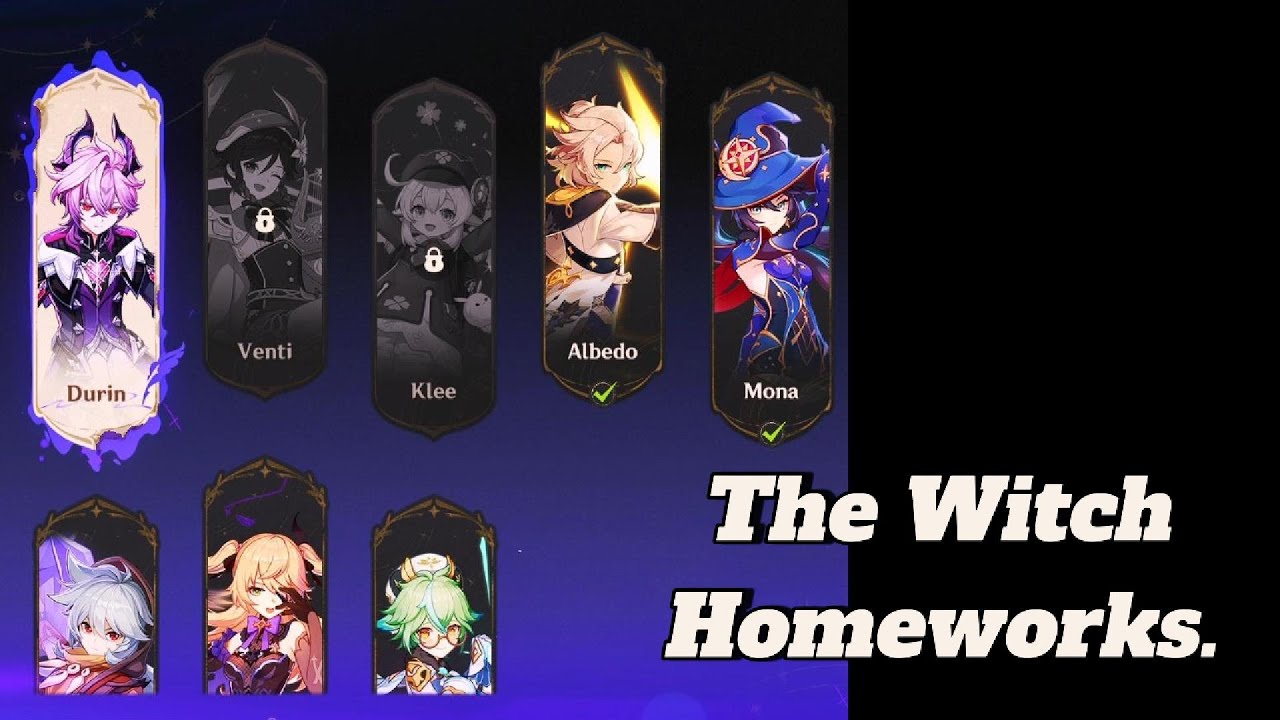 [Genshin Impact] The Witch Homework, Story of Mona, Albedo, Fischl, Sucrose, Razor and Durin