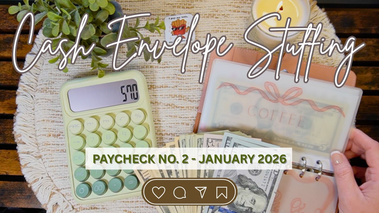 Cash Envelope Stuffing | $570 | JANUARY 2026 Paycheck No. 2 | How to Save | Dave Ramsey Inspired