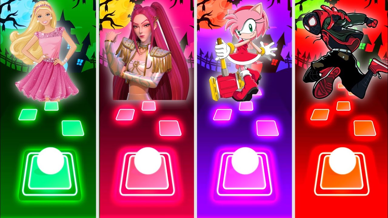 Barbie x Pop queen x Amy rose x Spider man – Tiles hop edm rush 💥