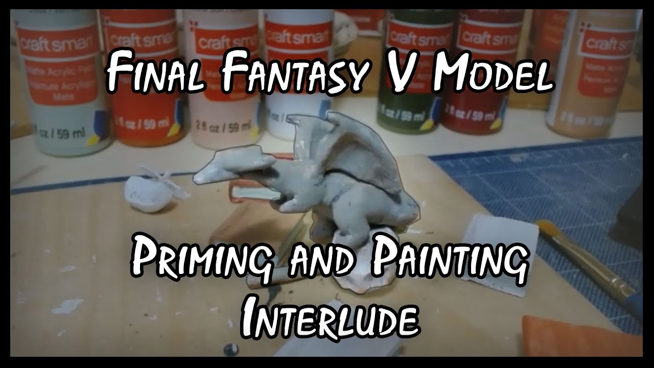 Final Fantasy V Model Part 17 - Taking a break from carving to prime and paint what I can