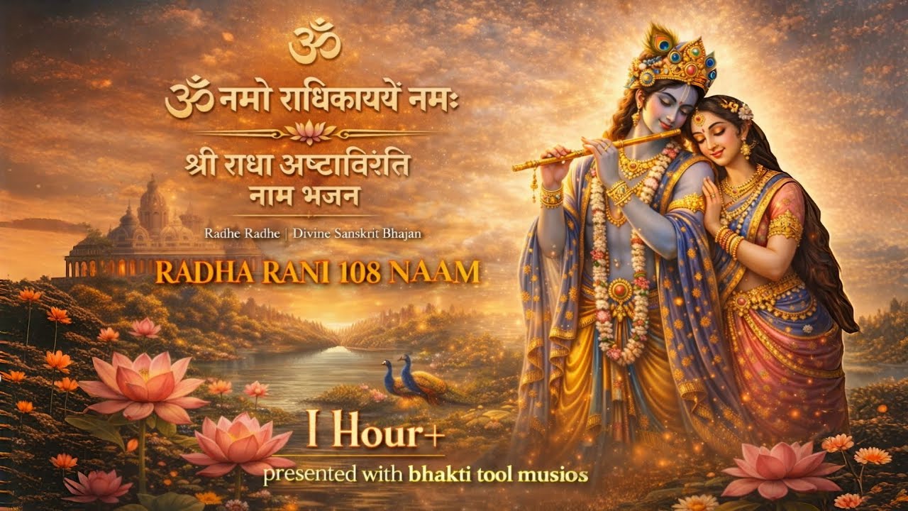ॐ नमो राधिकायै नमः | Radha Rani 108 Naam | Sanskrit Bhajan| 1 Hour+ davi chitarlakha katha