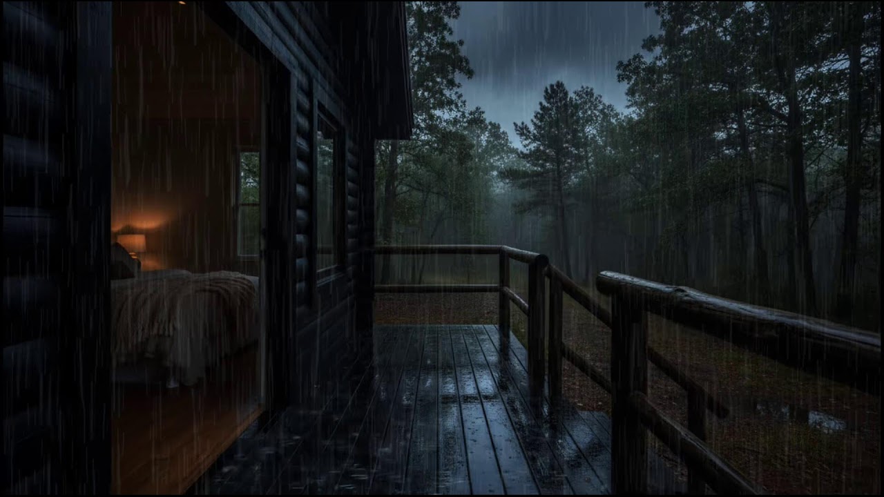 Gentle Rain in the Forest Cabin 🌲🌧 | Soothing Sounds for Restful Sleep