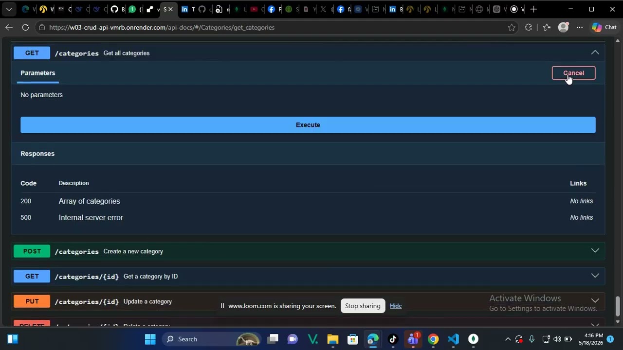 W03 CRUD API Demo &ndash; Node.js, MongoDB, Swagger, Render
