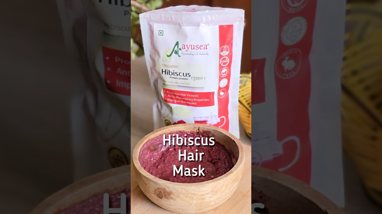 Hibiscus hair mask for hair growth|| #hibiscusforhair #hairgrowth #hibiscushairmask #hibiscuspowder