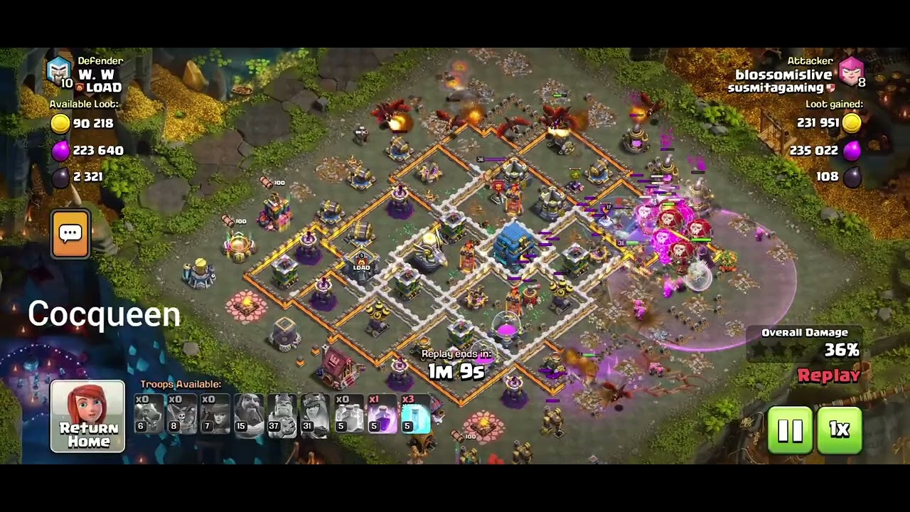 Easy three star dragon spam attack th12||clash of clans ||cocqueen 