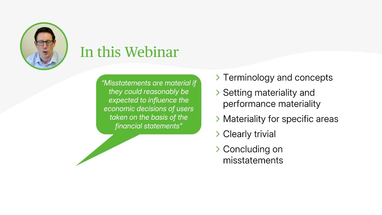 Materiality Made Clear - Practical Guidance for Auditors - Webinar