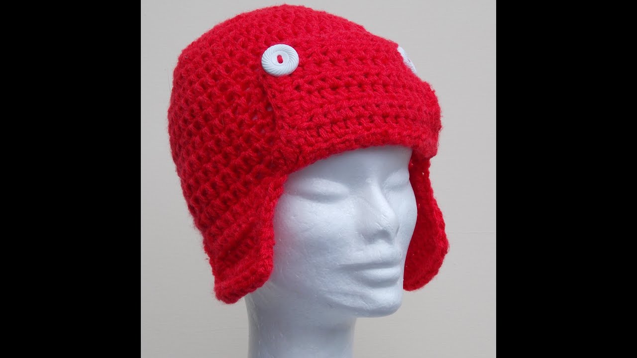 How to Crochet a Aviator Hat / Hat with Earflaps - Preemie to Adult size