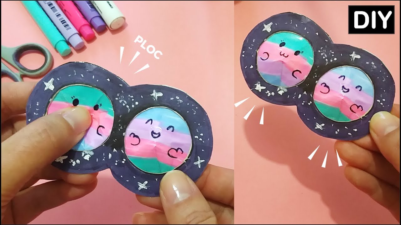 Como fazer FIDGET TOYS Caseiro de Papel -  Simple Dimple - DIY Fidget POP IT Reversível