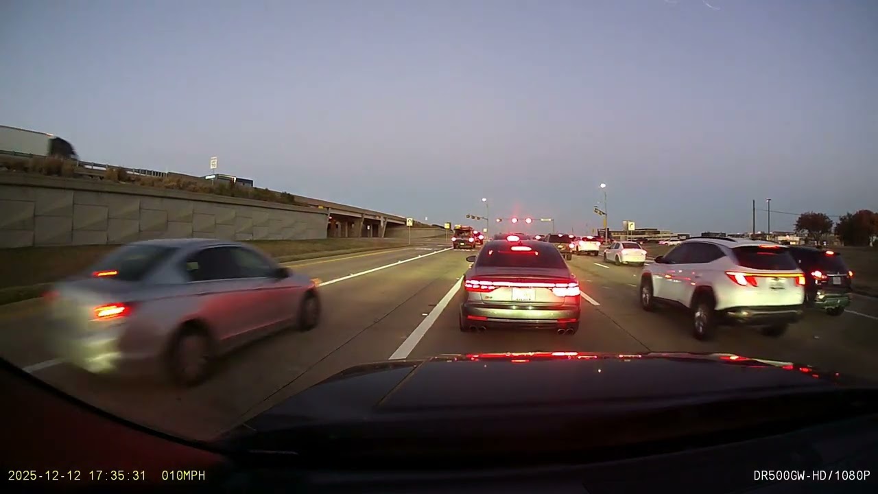 McKinney Texas 121 NB frontage road PM Rush hour.