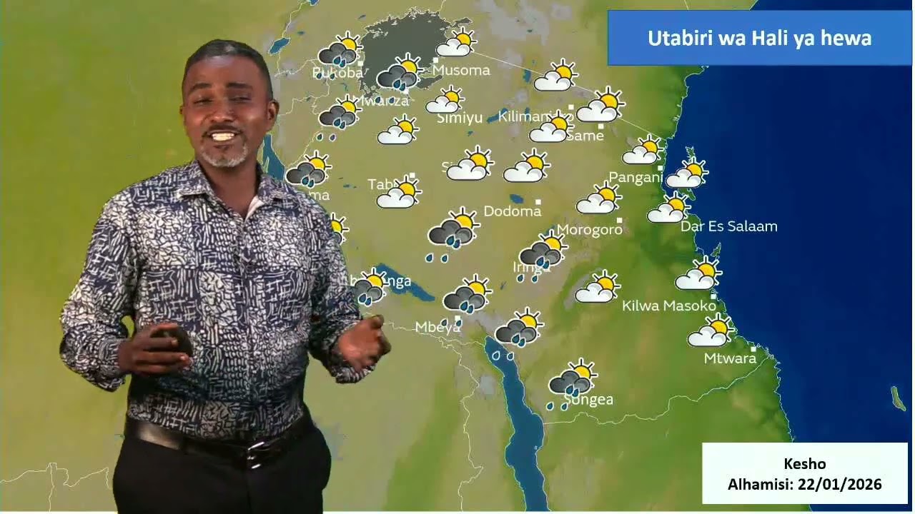 UTABIRI WA HALI YA HEWA KWA SAA 24 ZIJAZO KUANZIA SAA 3.00 USIKU WA LEO TAREHE: 21/01/2026.