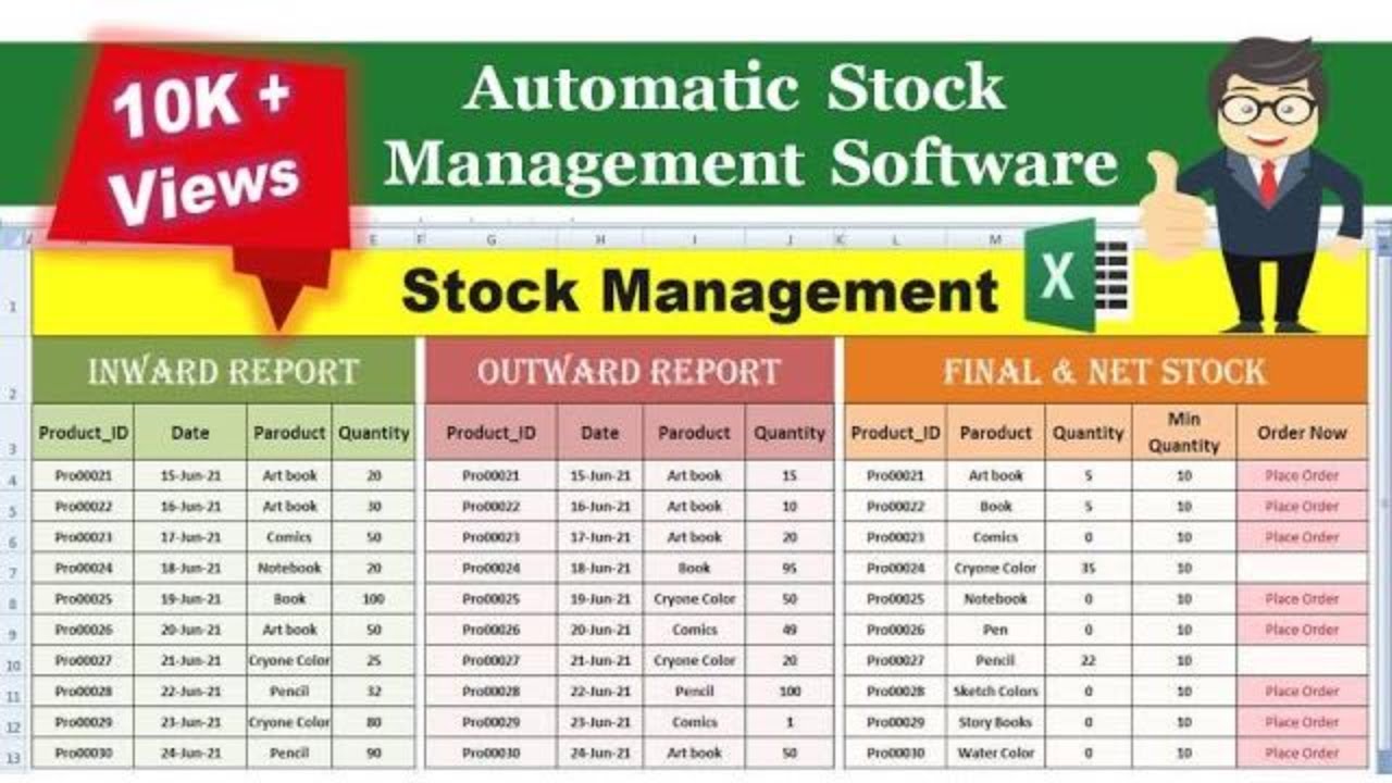 Stock Management Software in Excel | Automatic Inventory Management System | Learn Excel in Hindi