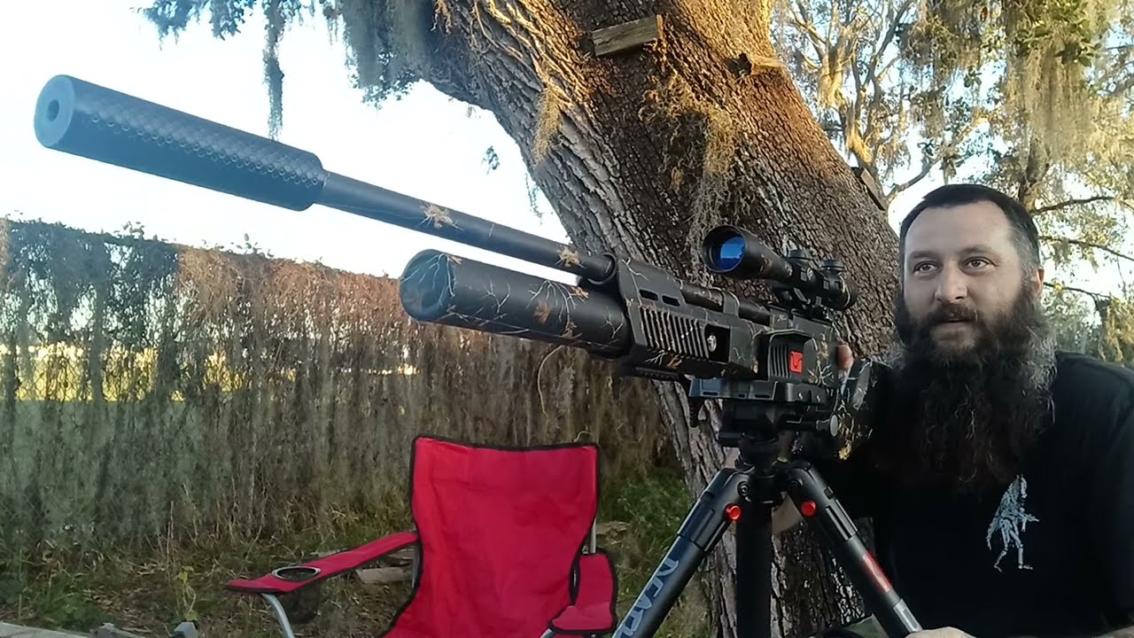 testing the buckrail .30 caliber moderator...#airgun  #buckrail #neilsonspecialtyammo #viral