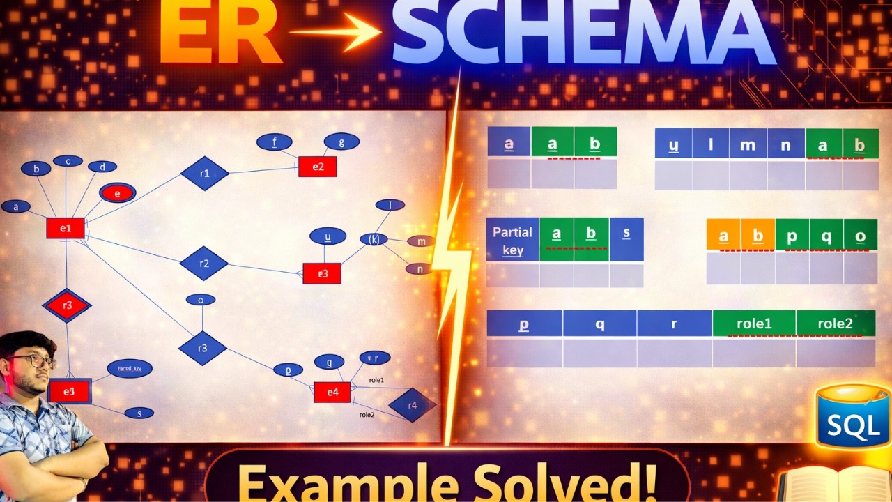 ER Diagram to Schema 🔥 | Solved Example Step-by-Step (DBMS) #sql #dbms #trending #viral #interview