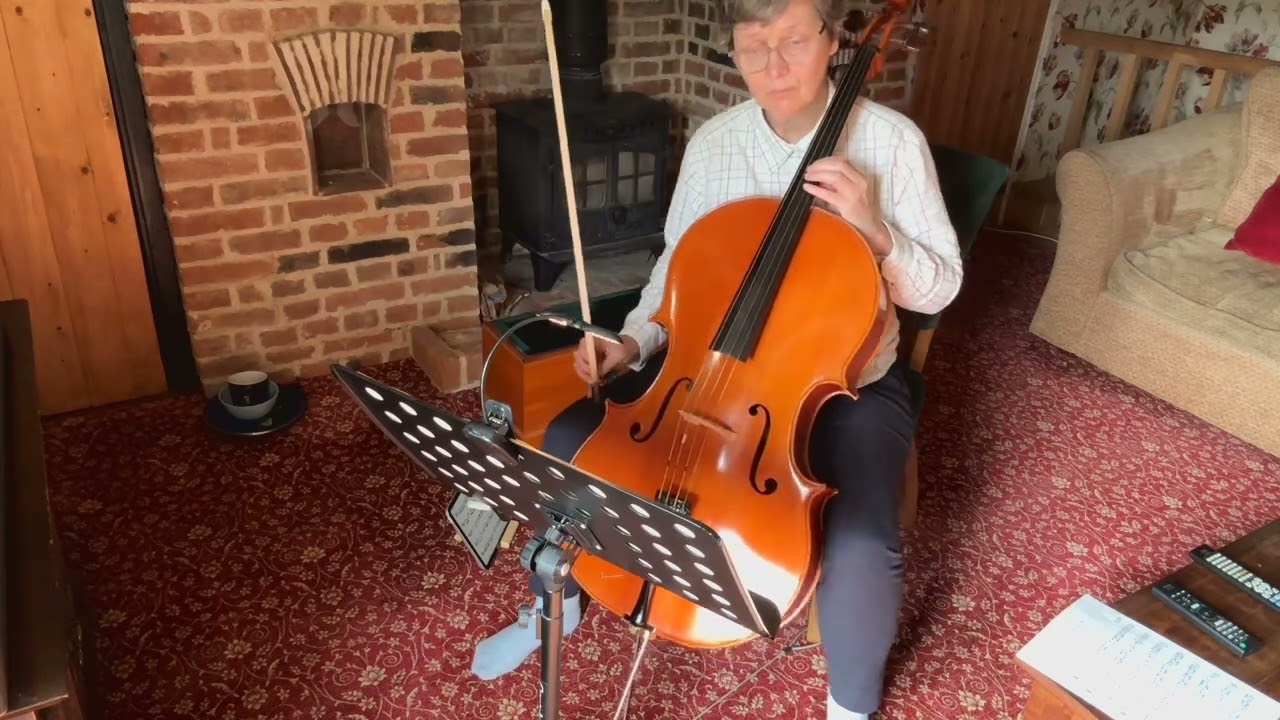 Grade 8 practice List A Bach Gamba Sonata in D Major - adult cello learner 4 years 10 months