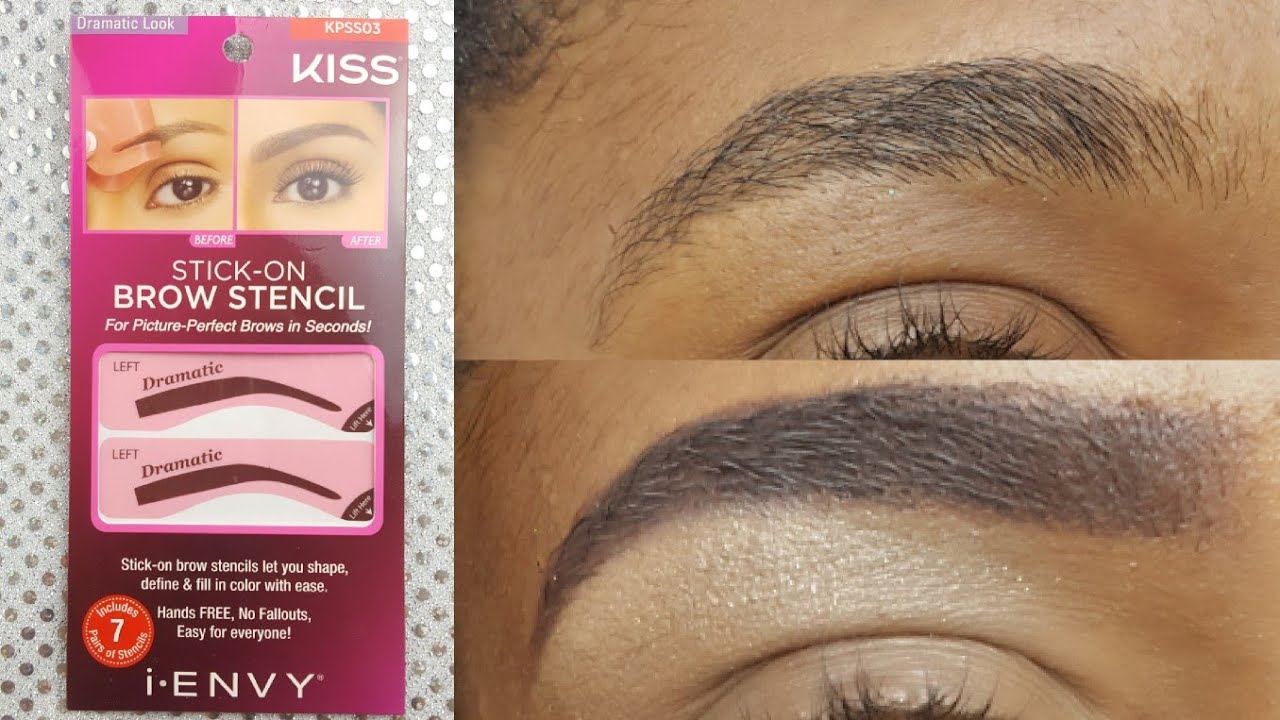 My Dramatic Brow Makeover! KISS I-ENVY Stick On Brow Stencil Demo/Review