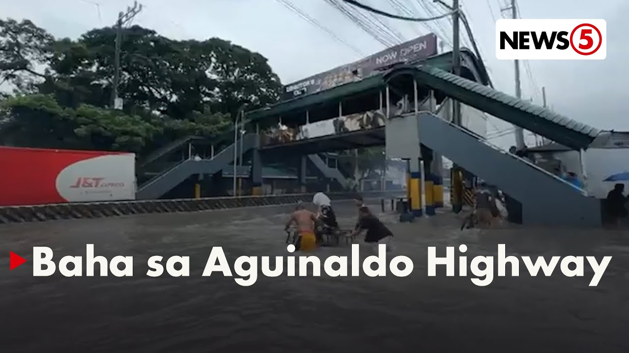 Bahagi ng Aguinaldo Highway sa Bacoor, Cavite, lubog na sa baha