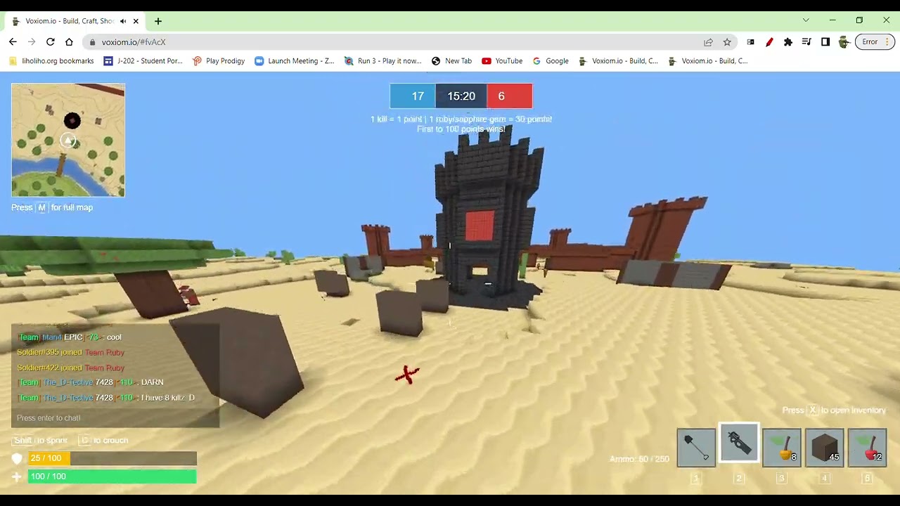 Voxiom.io Capture the gems killcount vs The_D-Tective