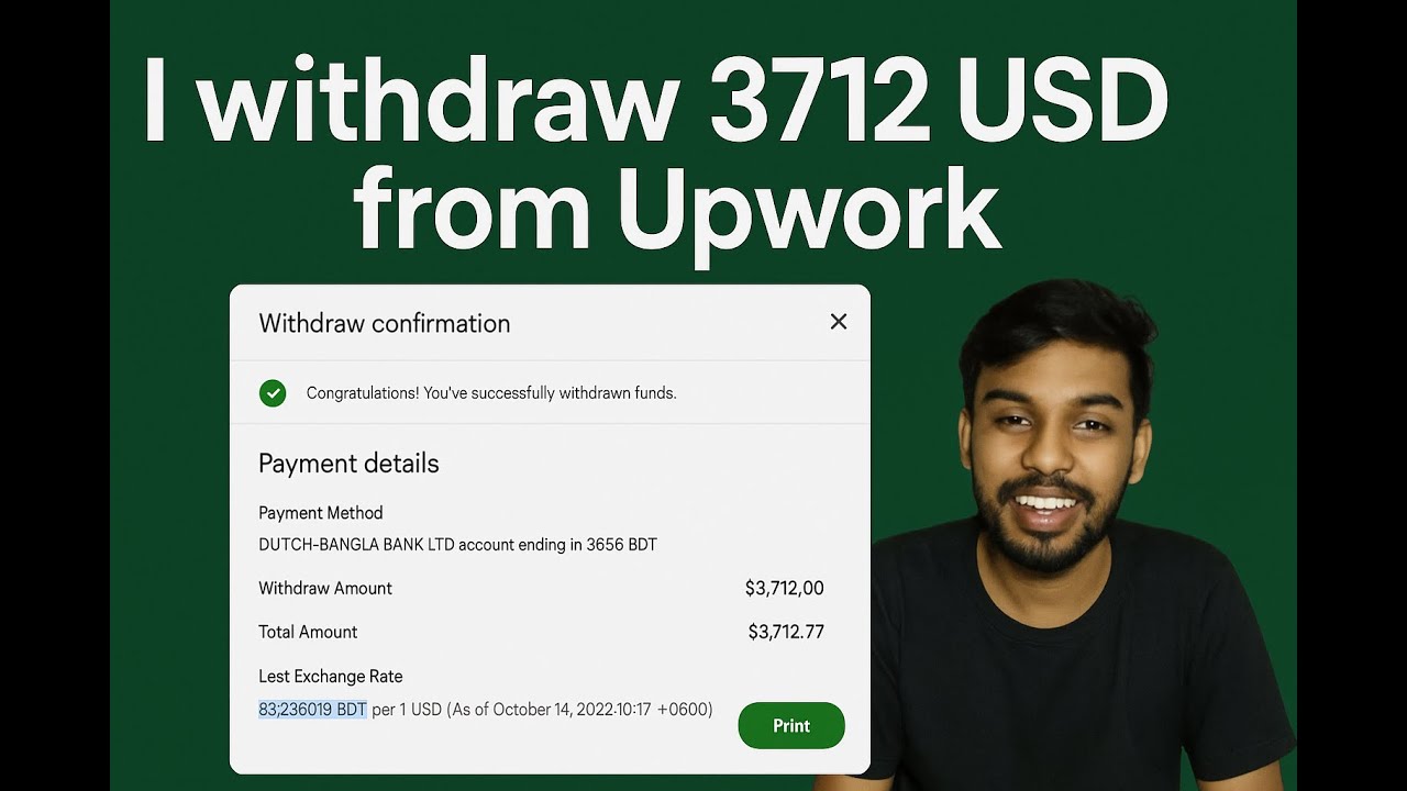 Withdraw 3,712 Dollar From Upwork 2022