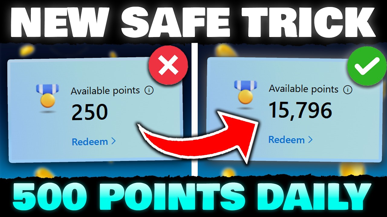 Microsoft Rewards Get 500 Points Daily : New Safest Trick 2024 | New Update