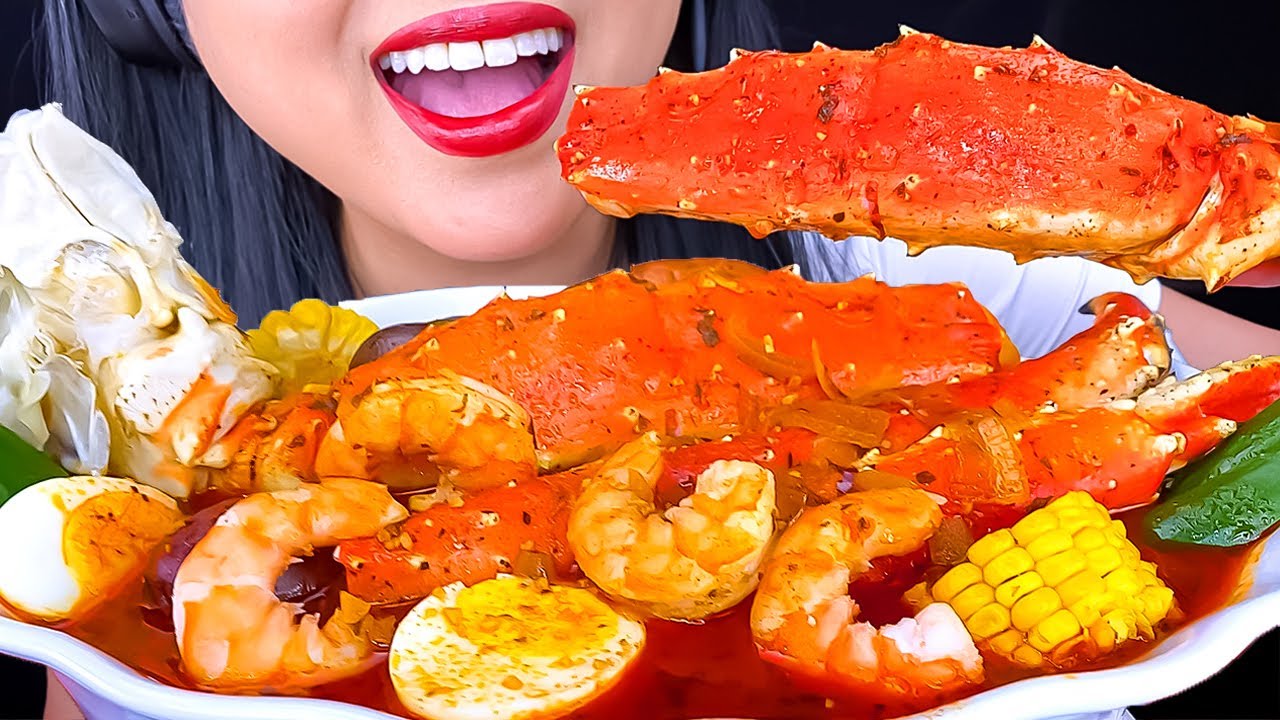 ASMR GIANT KING CRAB SEAFOOD BOIL COMPILATION #mukbang (EATING SOUNDS) ASMR Phan #asmr #asmreating