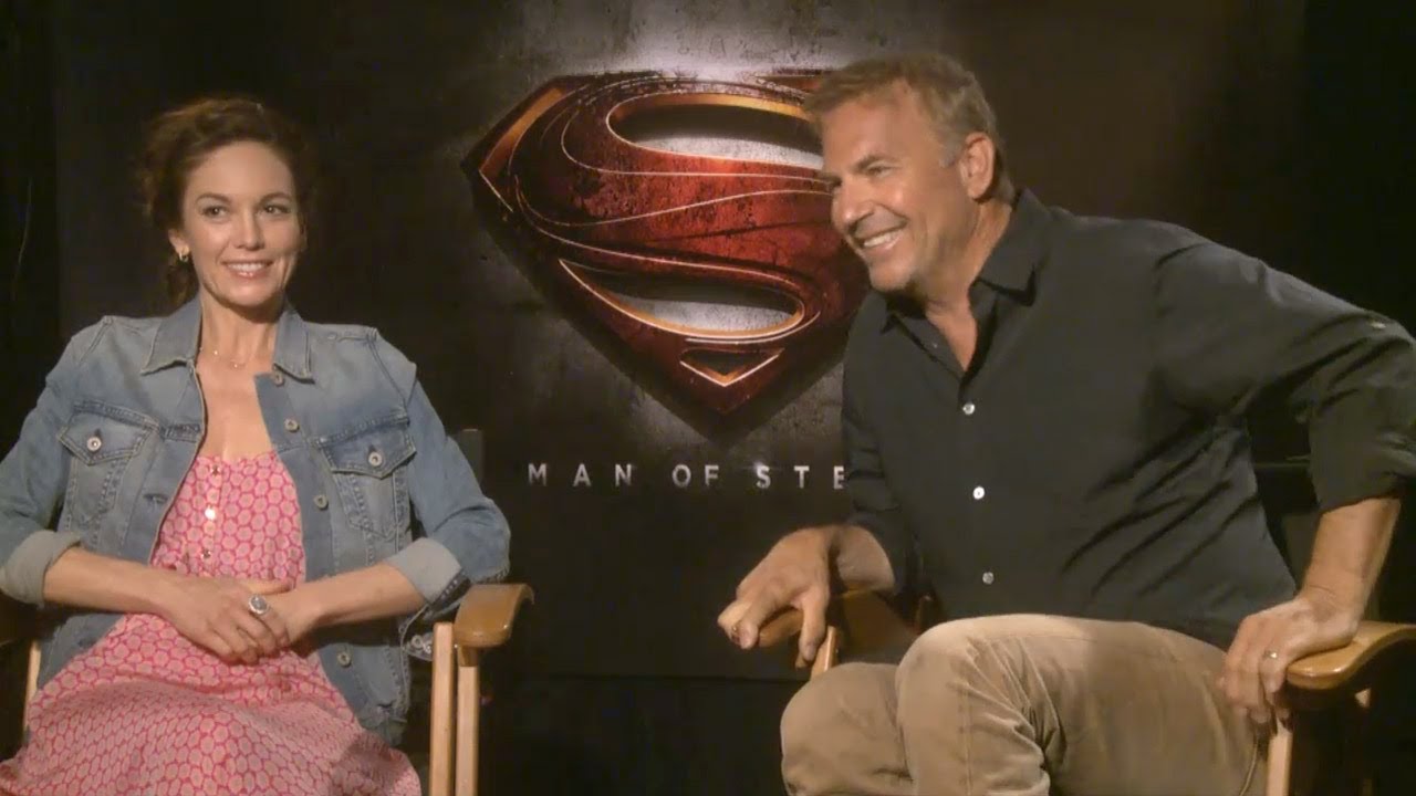 Diane Lane & Kevin Costner - Man of Steel Interview HD