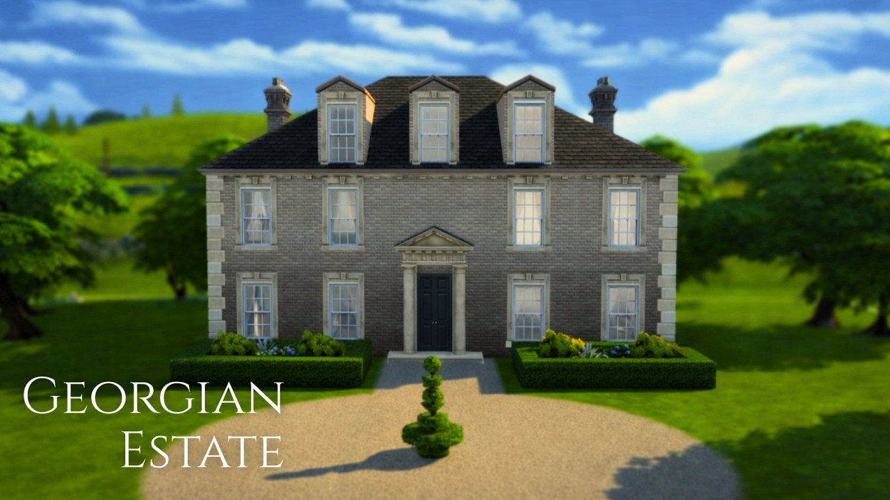 Cozy Georgian Estate Exterior | The Sims 4 Speed Build – Part 1