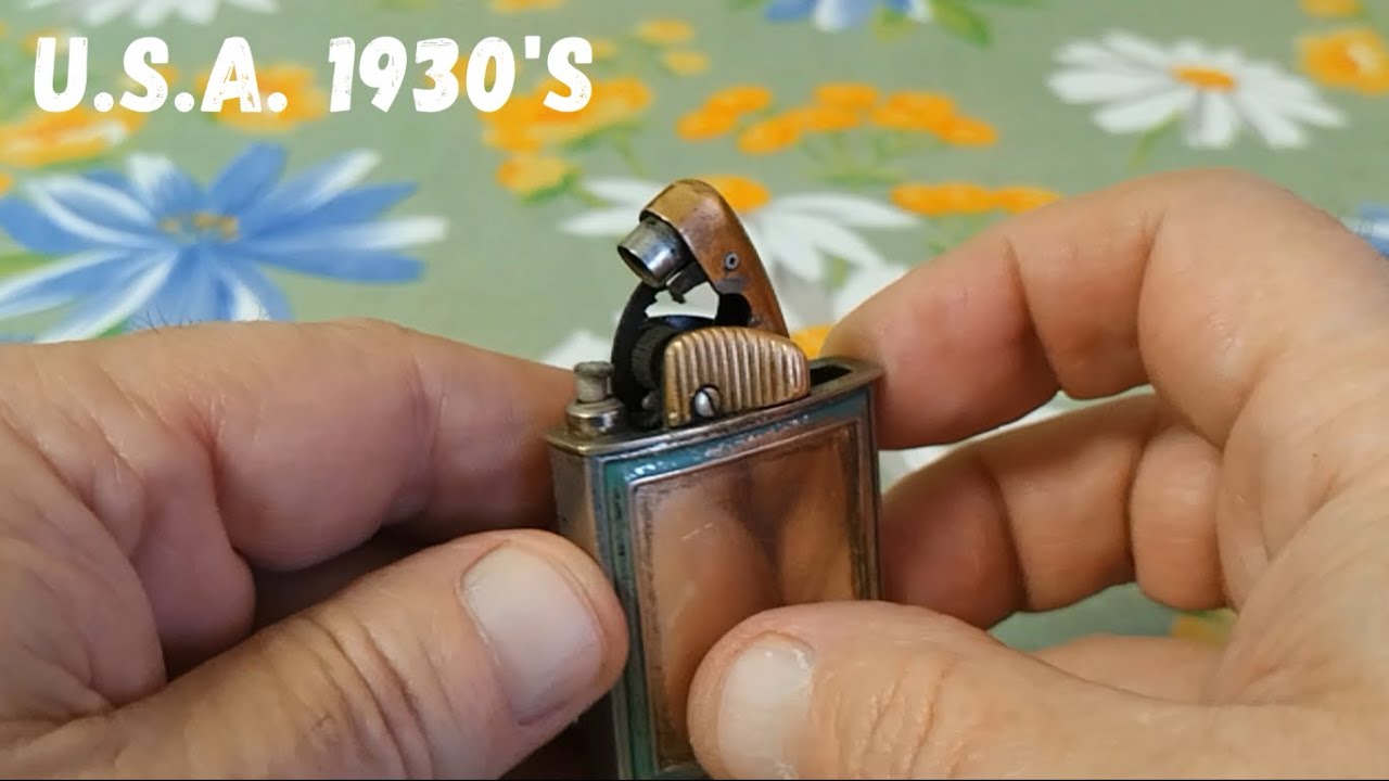 Very old vintage EVANS CLIPPER petrol pocket lighter Старая бензиновая зажигалка