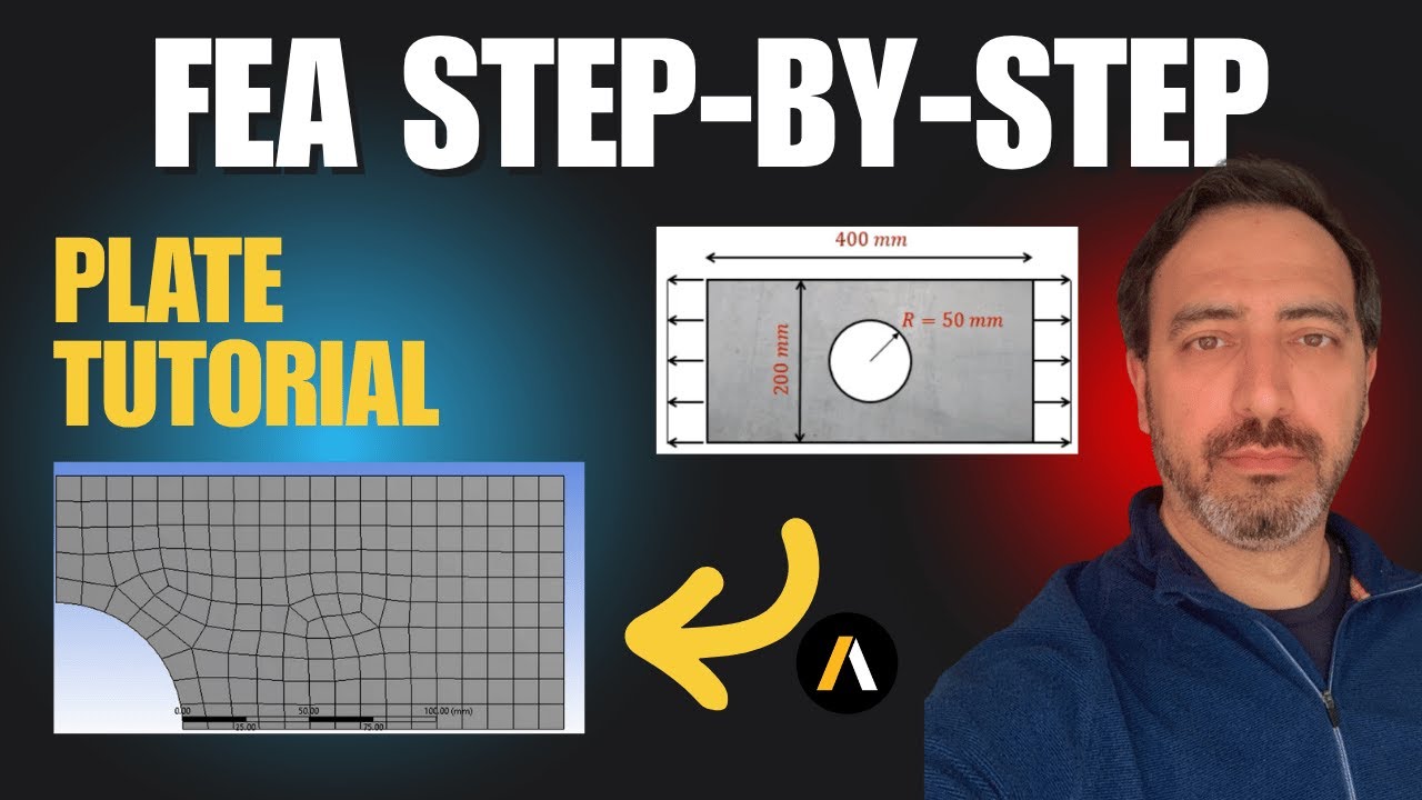 FEA Plate Tutorial in Ansys | Step-by-Step Finite Element Analysis Guide for Beginners