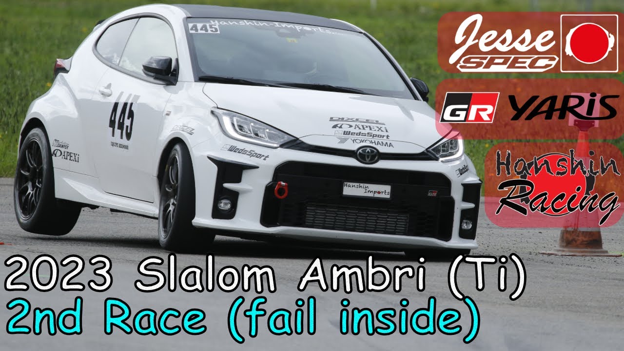 2nd Official Race with my Toyota GR Yaris GXPA16: Slalom Ambri 2023! Race Footage inside! Fail...