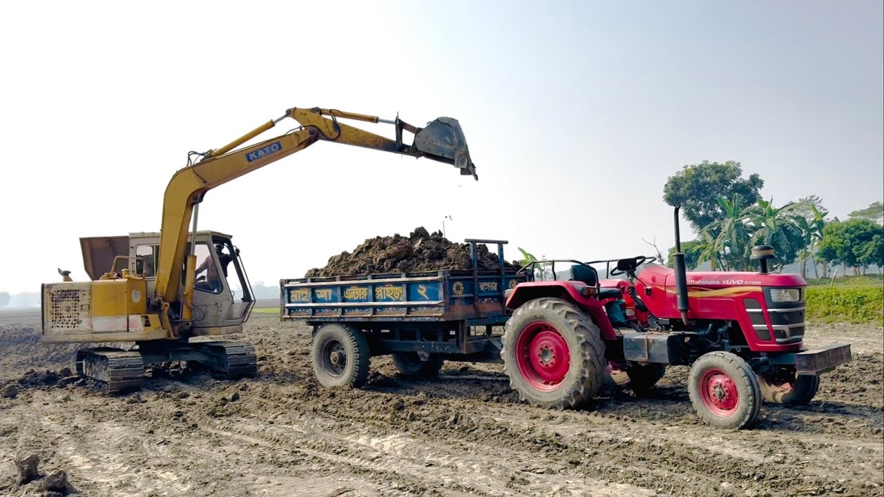 Mahindra YOVO Tractor Loading Soil Jcb | Tractor Fully Load | Tractor Loading | Tractor Video (106)
