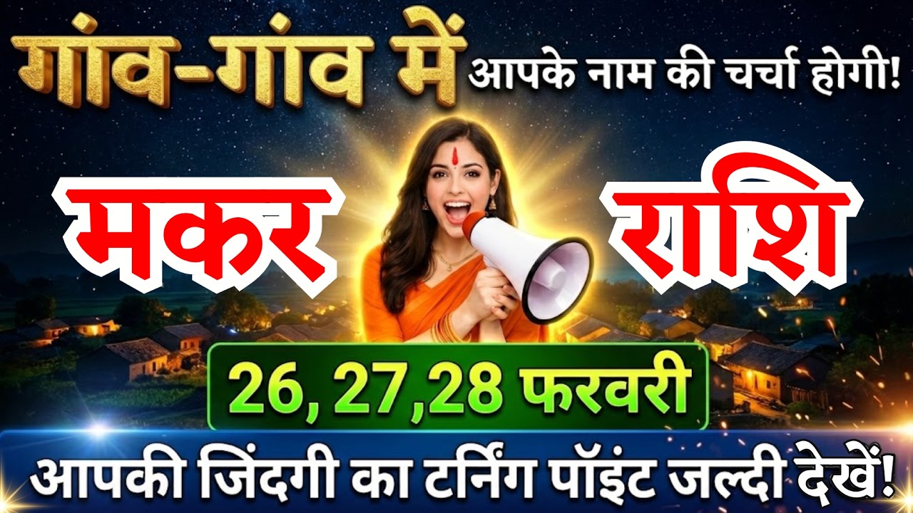 26, 27, 28 फरवरी, मकर राशि वालों गांव गांव में आपके नाम की चर्चा होगी, Makar Rashi