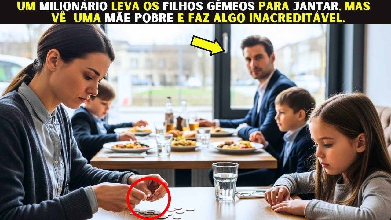 Milionário Leva os Gêmeos para Jantar… e Surpreende Uma Mãe