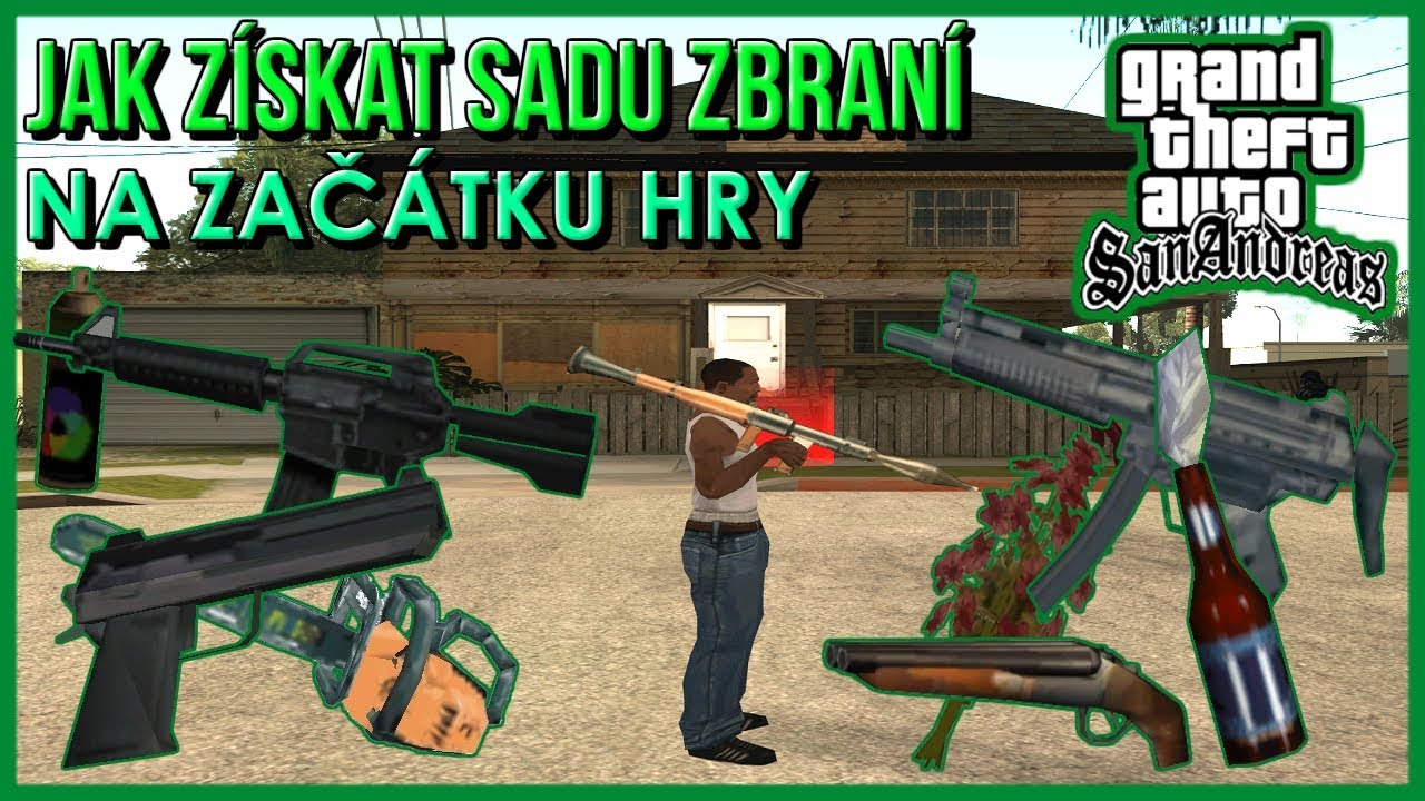 GTA San Andreas - Jak získat RPG, M4, Sniperku, Desert Eagle atd. na začátku hry v Los Santos