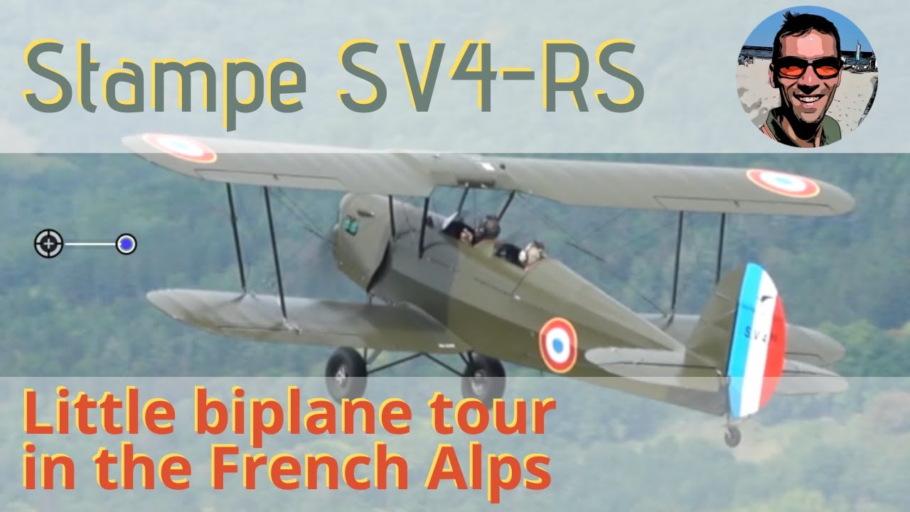 Little Alps tour with a biplane: Stampe SV4-RS - replica of the Stampe-Vertongen SV4b