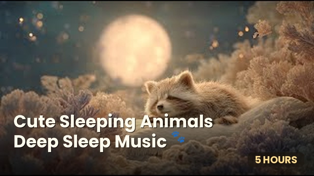 Deep Sleep Music with Cute Animals 4k (5Hour)✨ Soothing Music to Fall Asleep Fast
