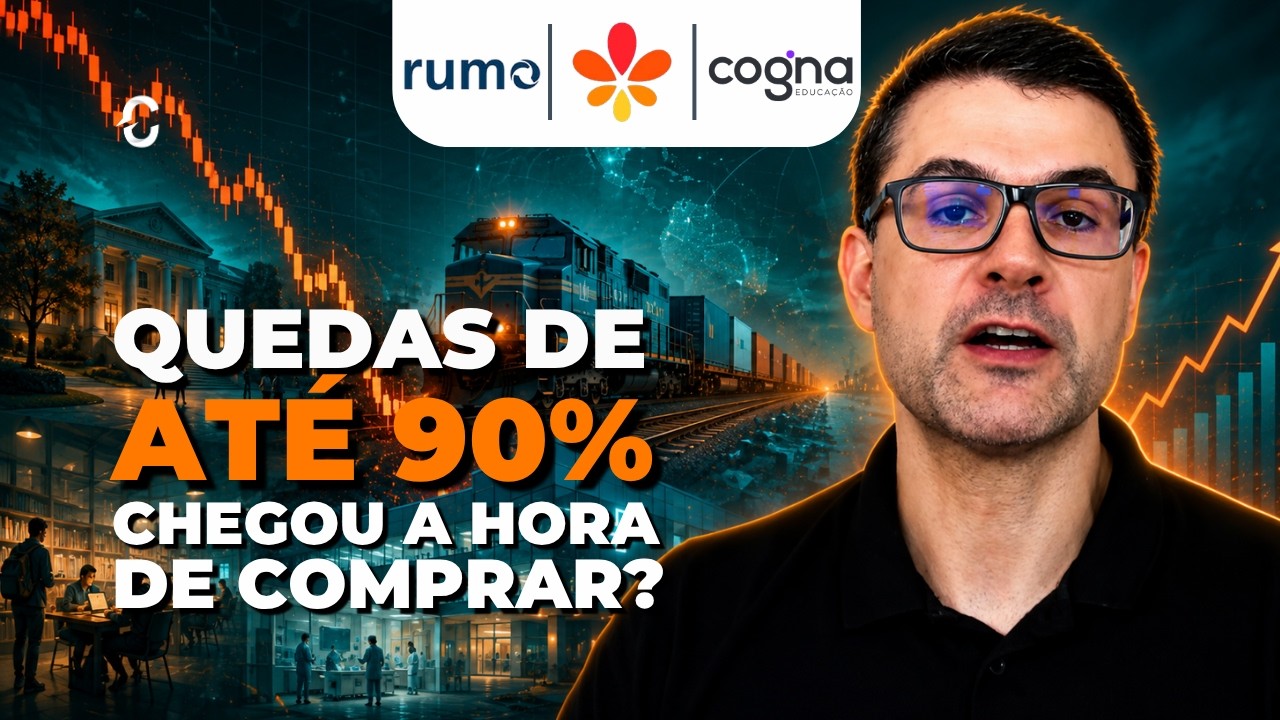 QUEDAS DE AT&Eacute; -90% | CHEGOU A HORA DE COMPRAR RAIL3, COGN3 E HAPV3?