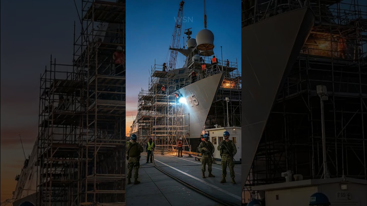 Epic shipyard spectacle: massive warship #shorts #warship #shipyard #trendingnow #mustwatch