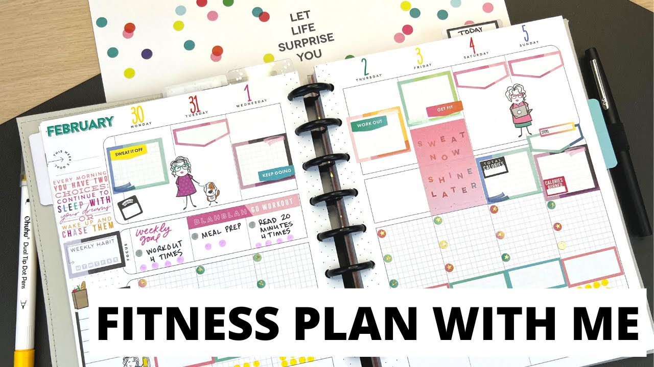 FITNESS PLAN WITH ME | FITNESS PLANNER |HAPPY PLANNER FITNESS PLANNER