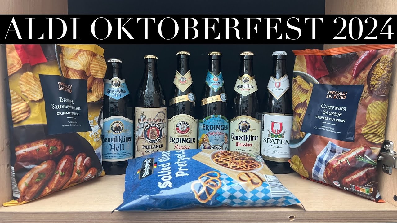 Обзор Aldi Oktoberfest , Spaten , Paulaner , Erdinger , пиво Benediktiner с закусками Октоберфеста