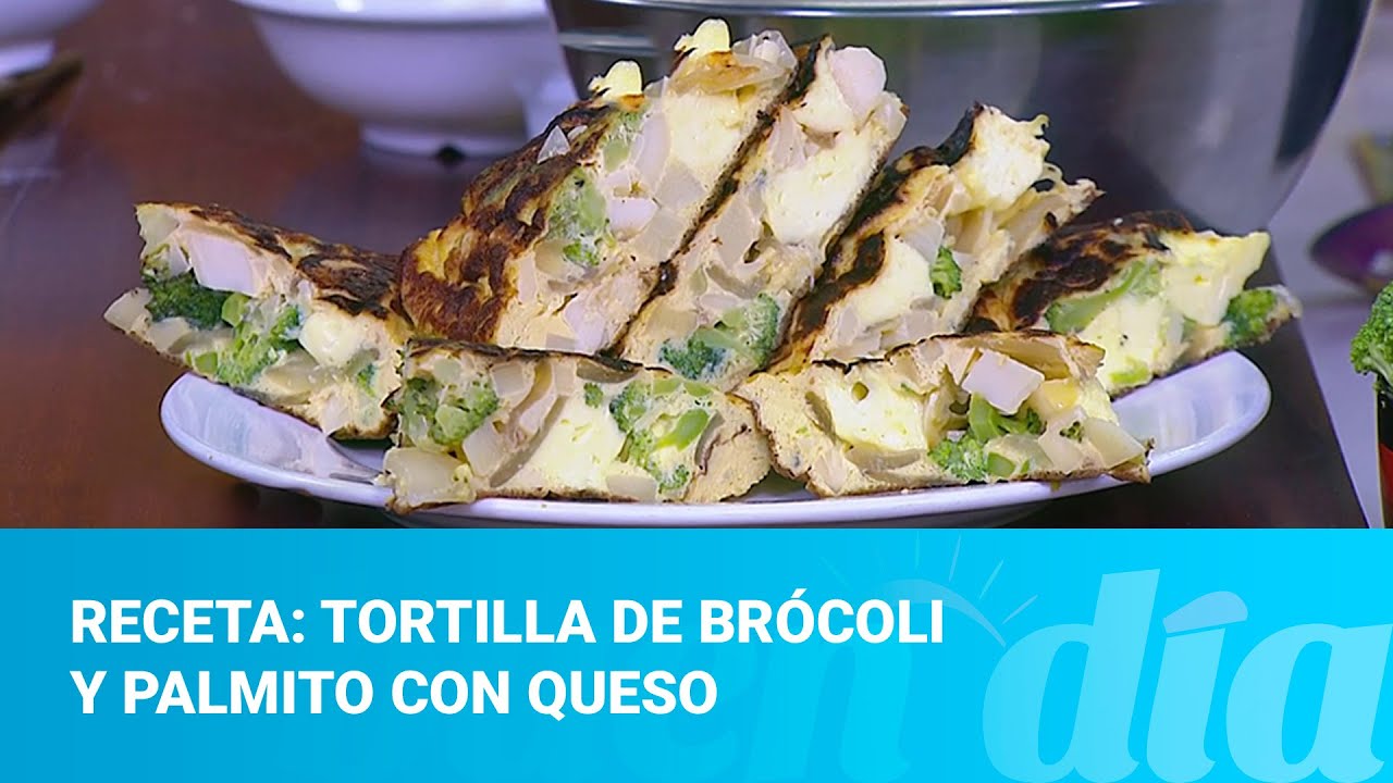 Receta: Tortilla de brócoli y palmito con queso