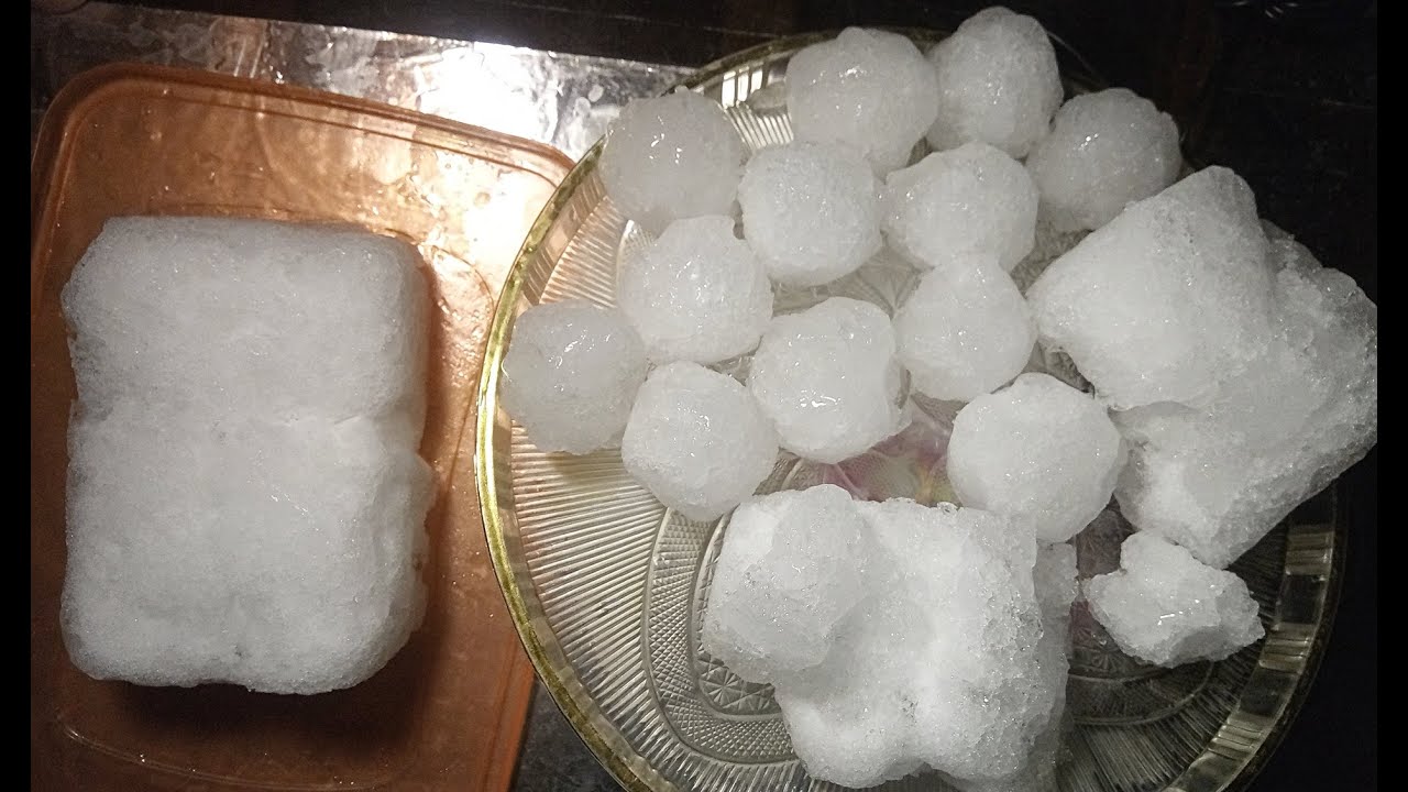 Eating Freezer Frost block and shaved ice slushy snowballs | ASMR ice eating | ice mukbang