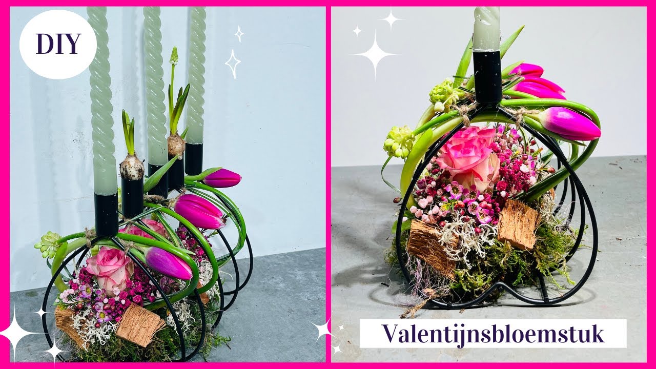 VALENTIJNSBLOEMSTUK 💕Voorjaarsbloemstuk 🌷| Cursus Bloemschikken #209 | Carlein Tukkers