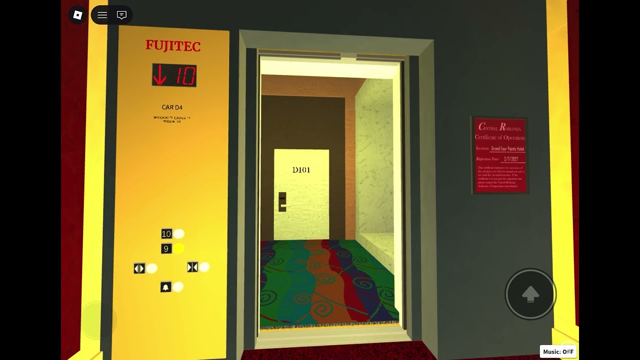 Fujitec Hydraulic Rooftop Elevator at The Don Tower,Grand Four Points Hotel in Roblox 