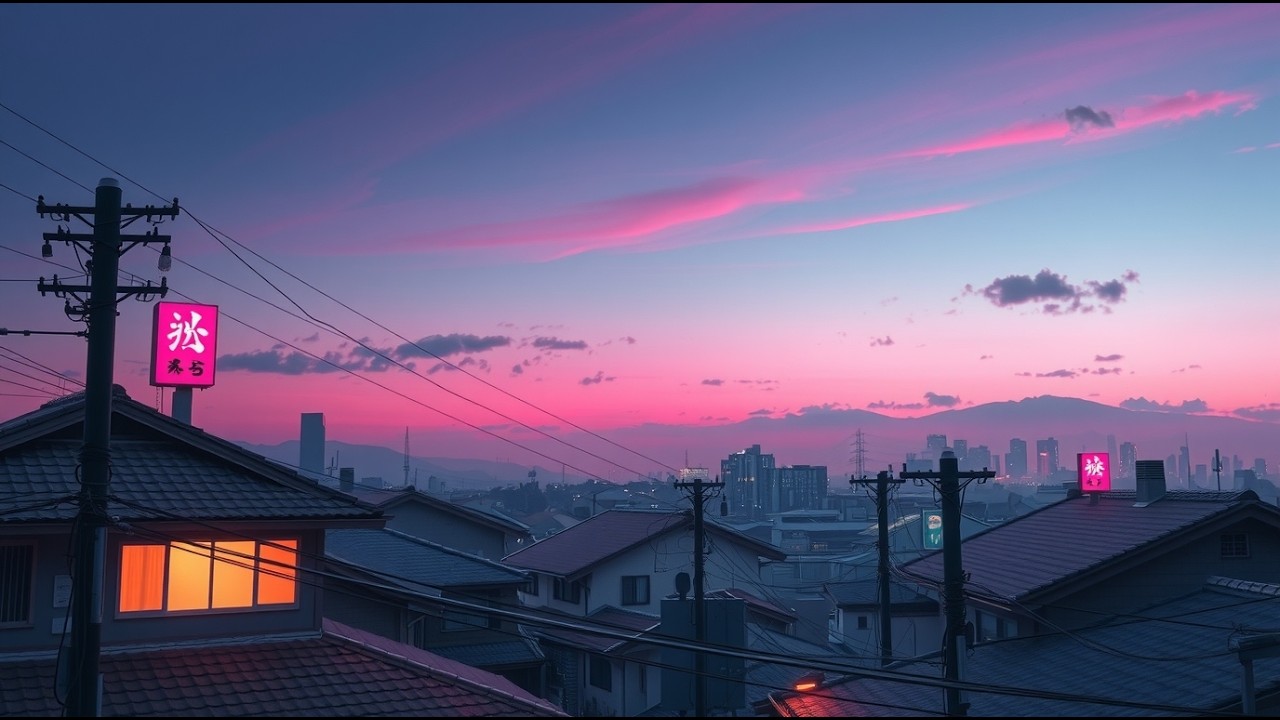 Soft Rain Drifting Through the Town 🌧️ Japanese Lofi for Sleep