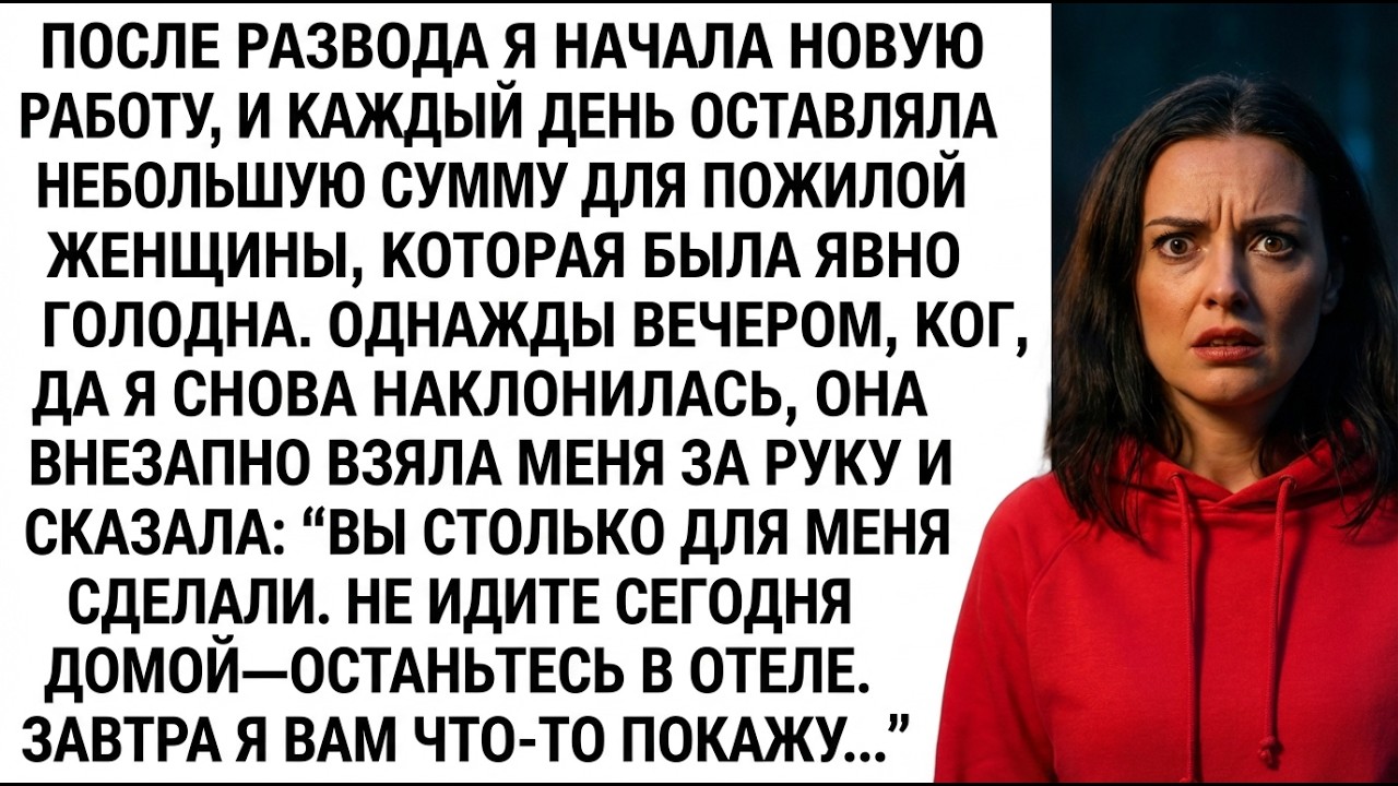 После развода я кормила голодную старушку—однажды она схватила меня и сказала не идти домой.