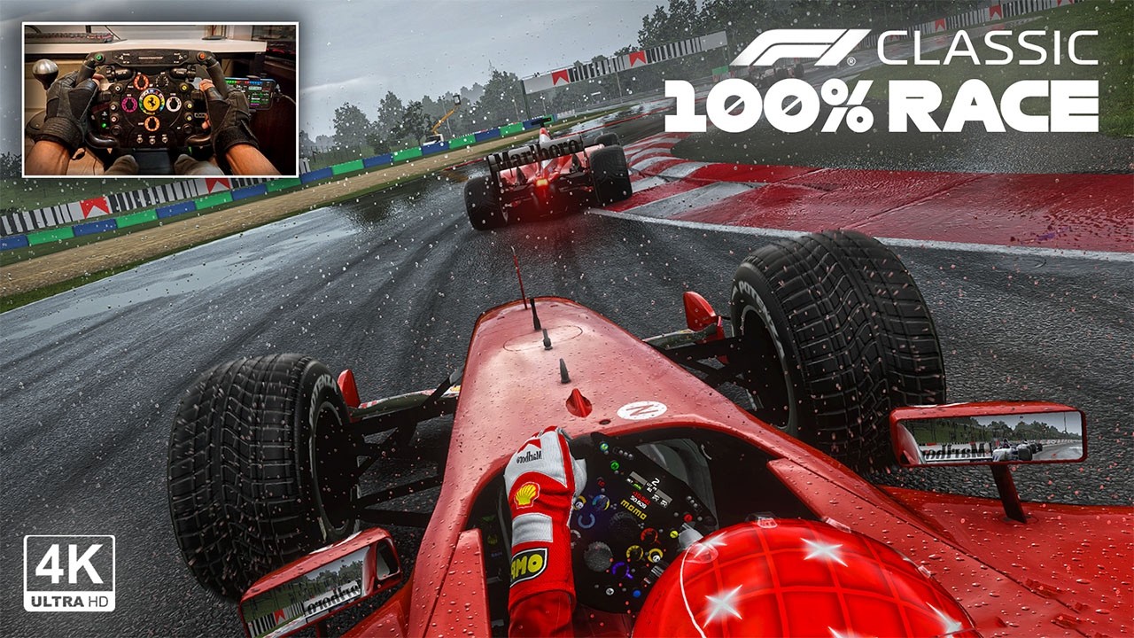 Michael Schumacher's Ferrari F2002 V10 - Hungarian GP 100% Race | F1Classic Steering Wheel Gameplay